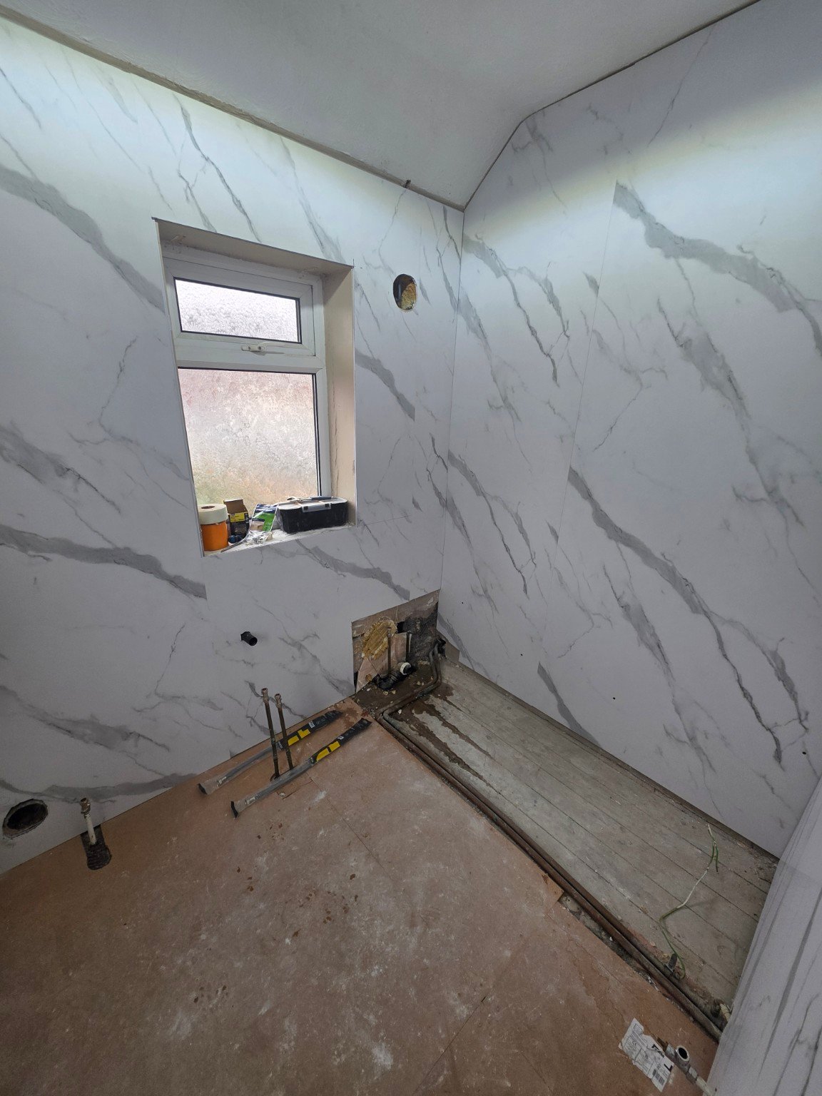 During - Full Bathroom Refurbishment & Shower Boarding project photo