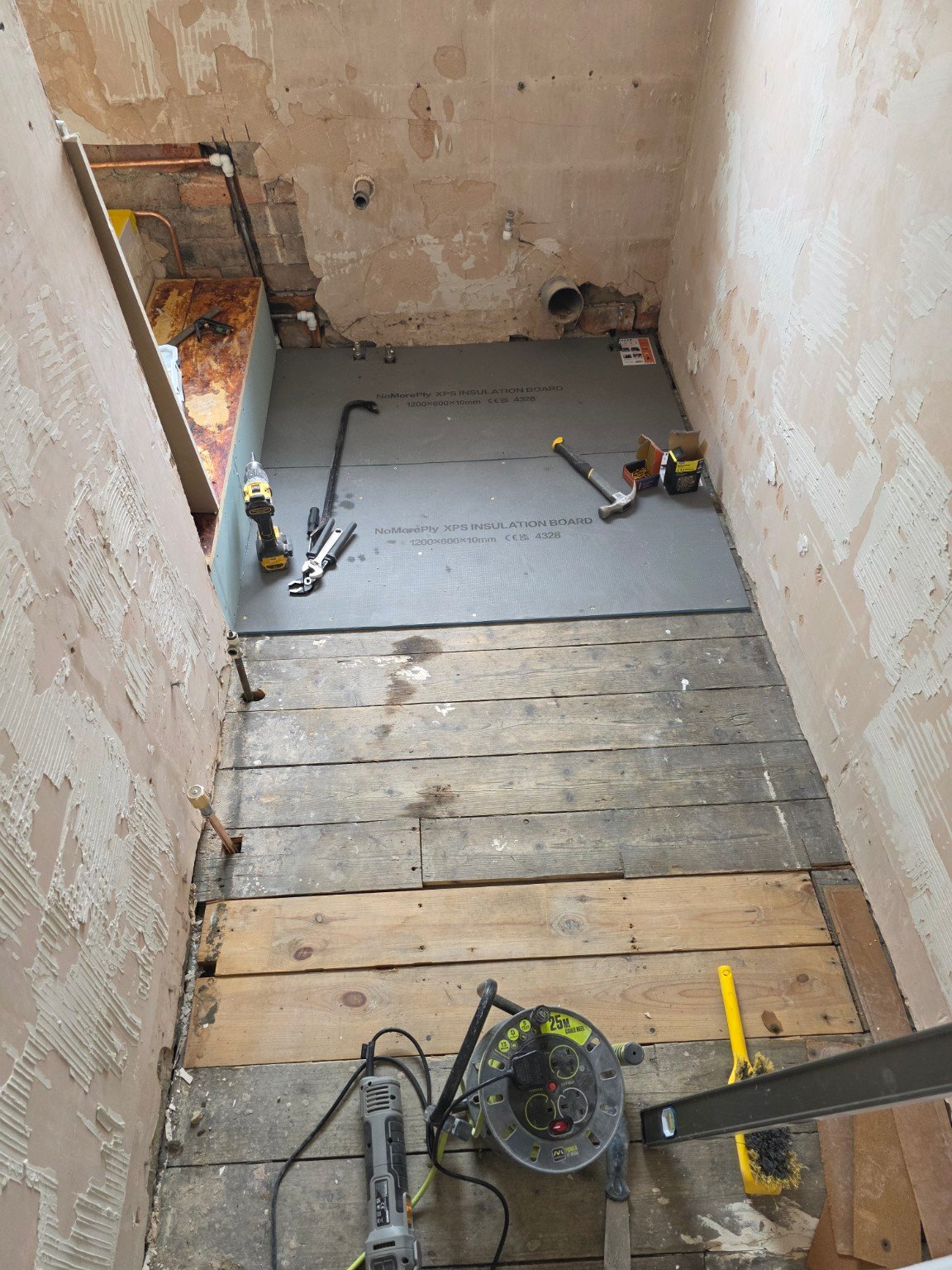 During - Full Bathroom Strip-Out & Tiling project photo
