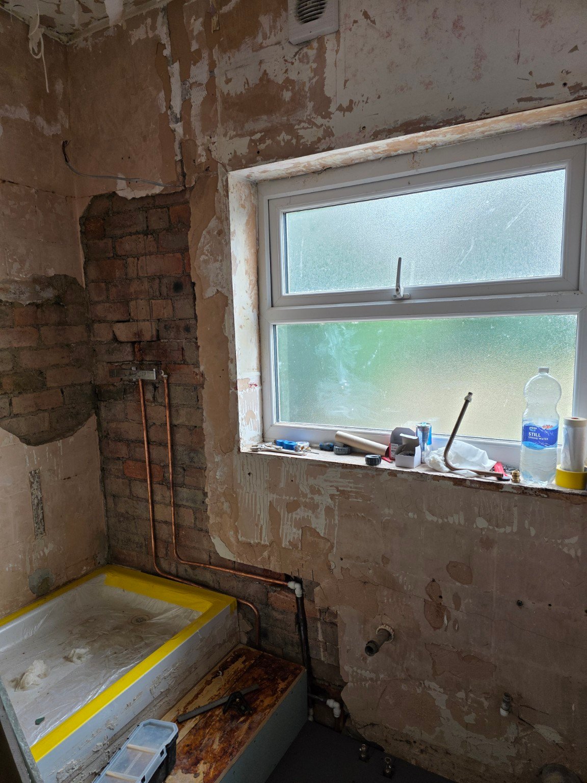 During - Full Bathroom Strip-Out & Tiling project photo