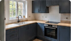 New kitchen fitted during a home renovation