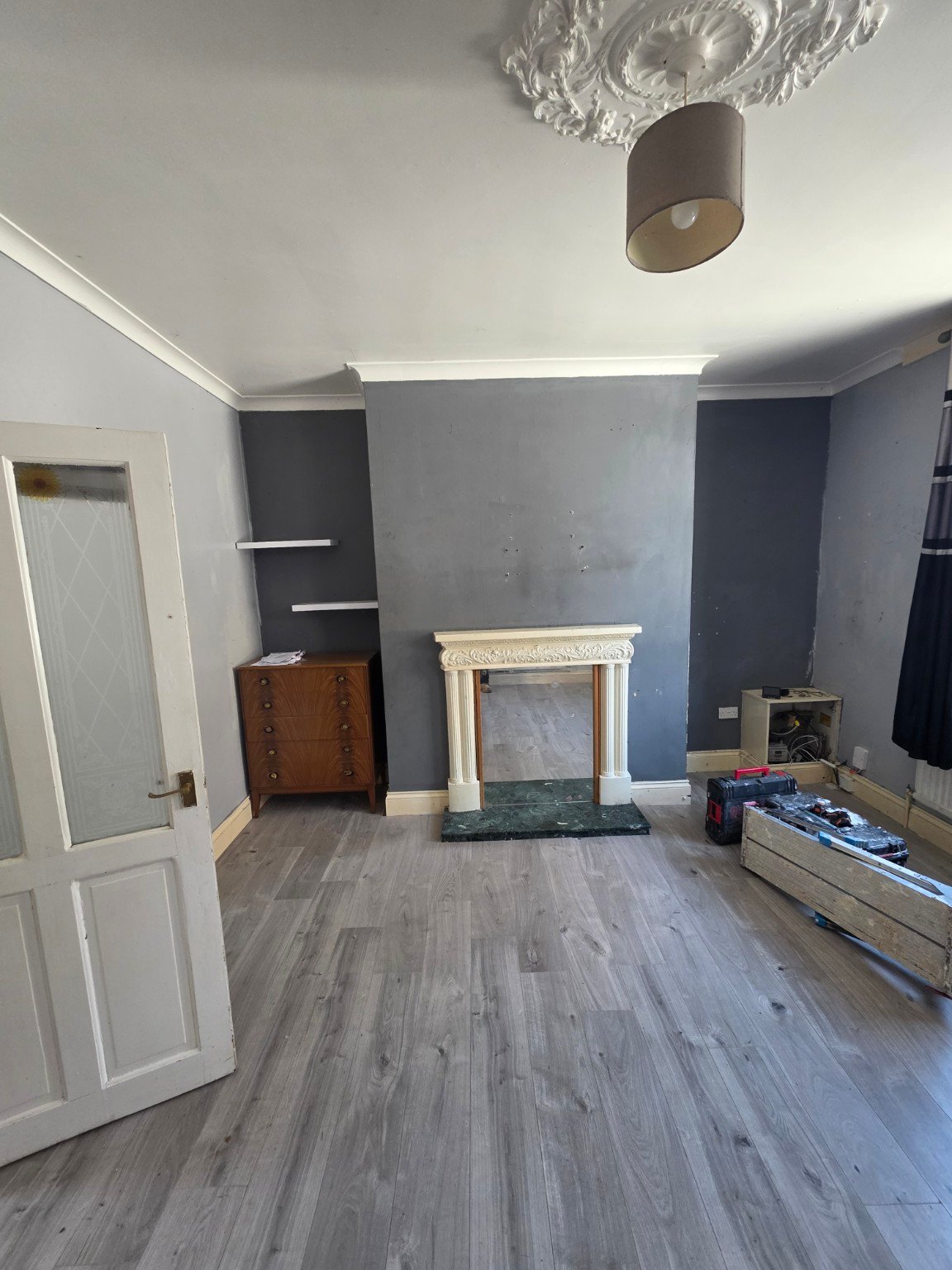 Before - SPC Flooring Installation – Kitchen & Living Room project photo