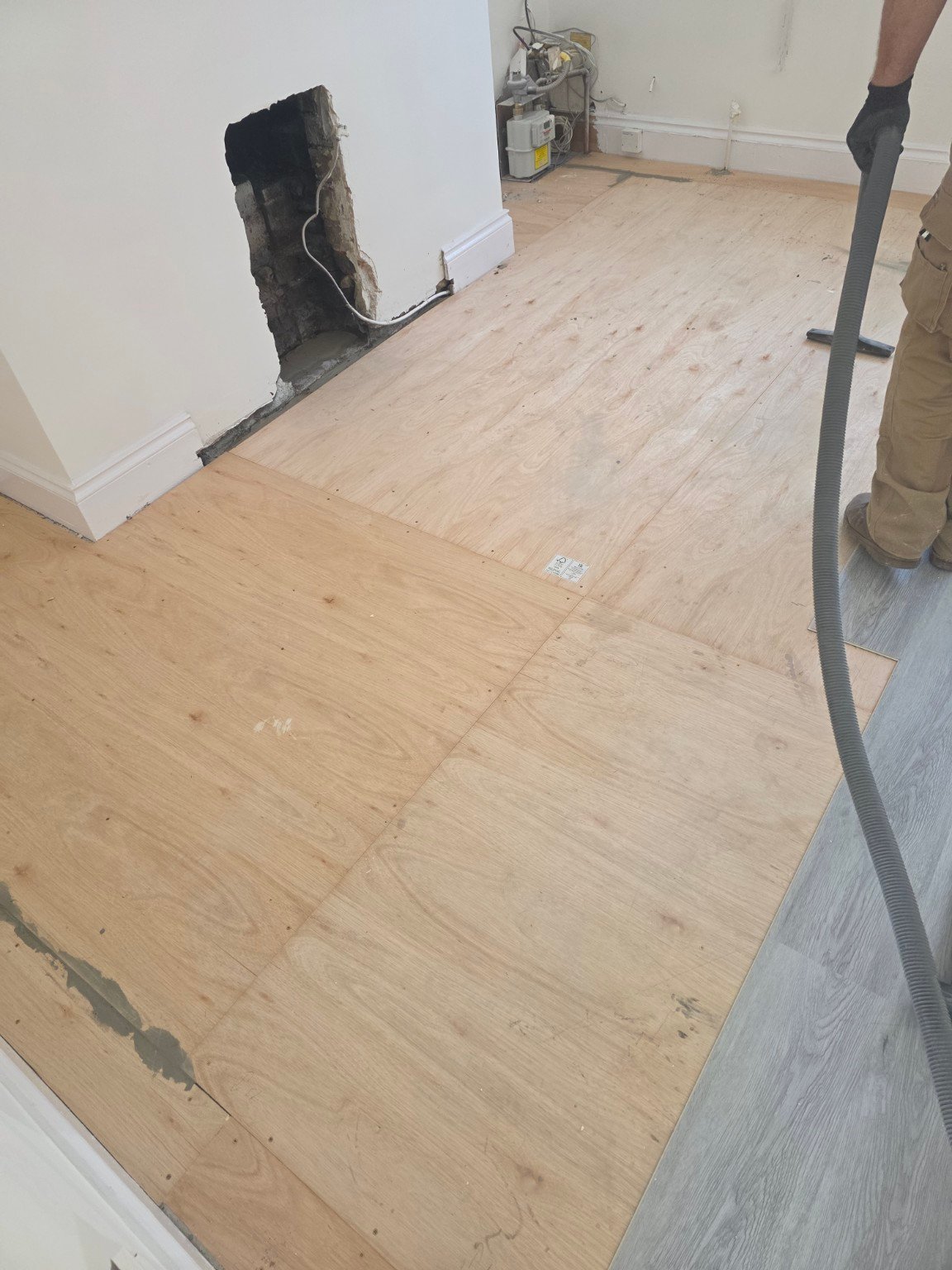 During - SPC Flooring Installation – Kitchen & Living Room project photo